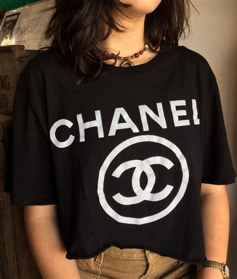 chanel crop top shirt|Chanel t shirt original.